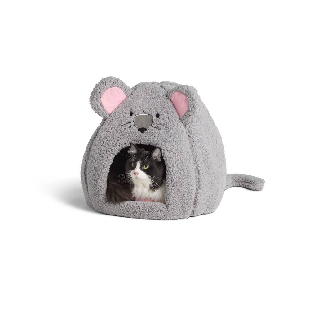 Whisker City® Mouse Character Hut Cat Bed (Color: Multi Color, Size: 17\"L X 17\"W X 17\"H)