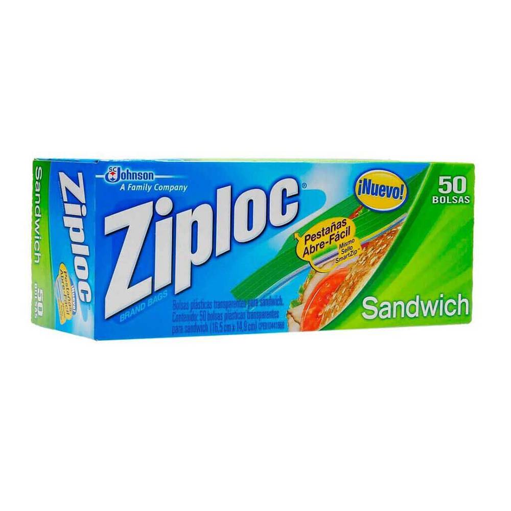 Ziploc bolsas herméticas para sandwich (50 un)