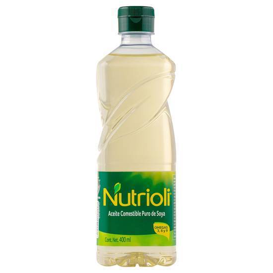 Nutrioli aceite comestible puro de soya (botella 400 ml)