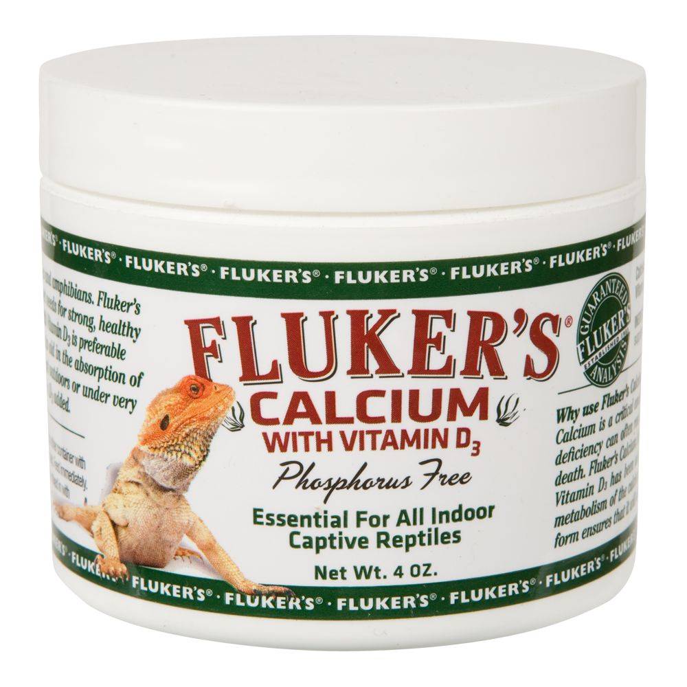 Fluker's® Phosphorous Free Calcium with Vitamin D3 Indoor Reptile Supplement (Size: 4 Fl Oz)