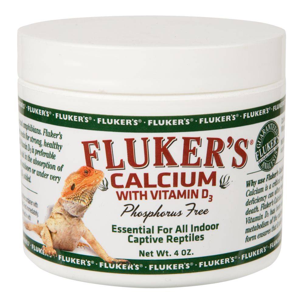 Fluker's Phosphorous Free Calcium With Vitamin D3 Indoor Reptile Supplement (4 fl oz)