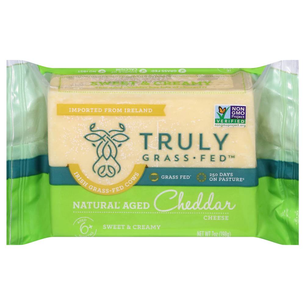 Truly Grass Fed Natural Aged Cheddar Cheese (7 oz)