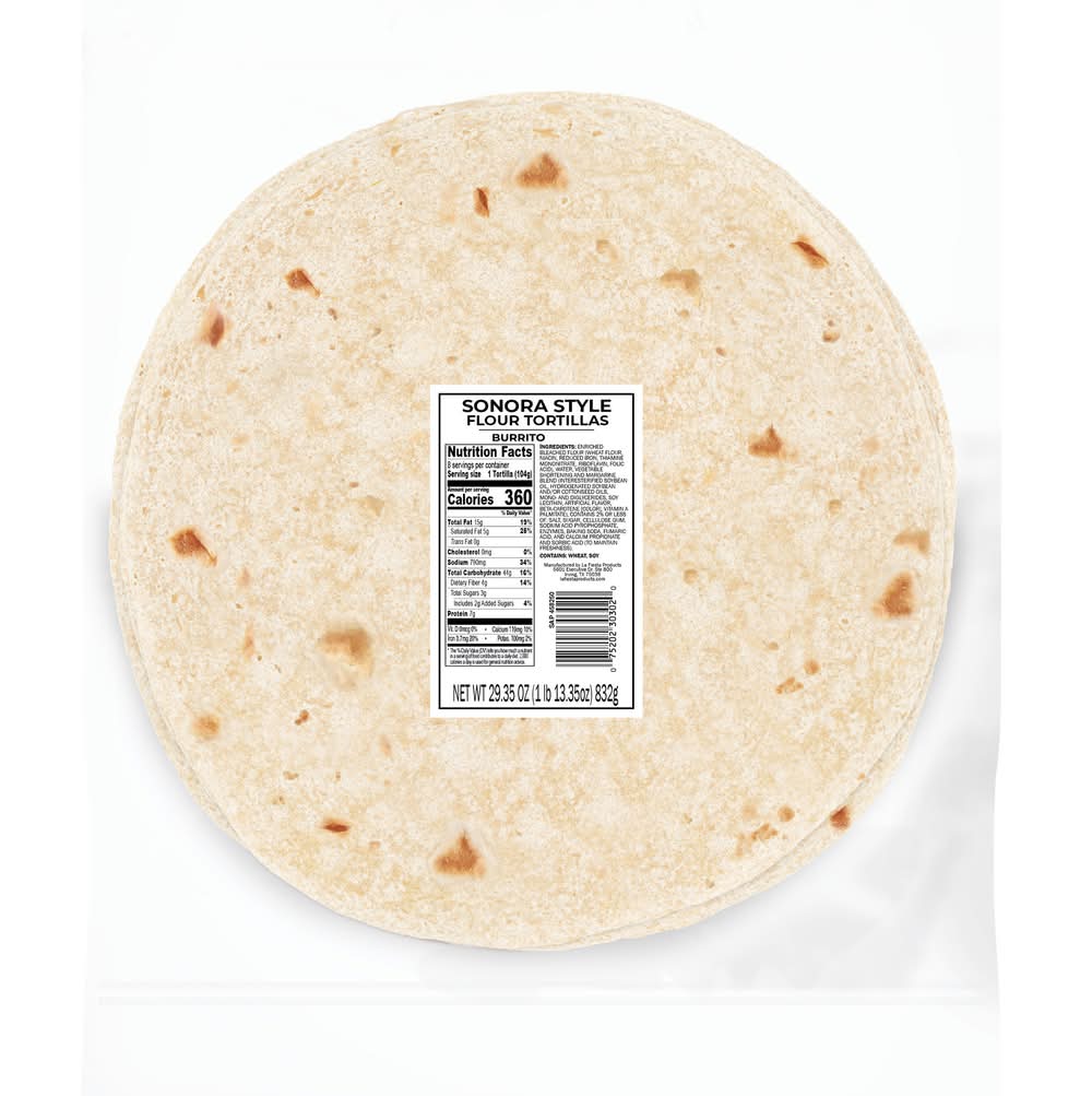 La Fiesta Sonora Style Burrito Flour Tortillas (29.35 oz, 8 ct)