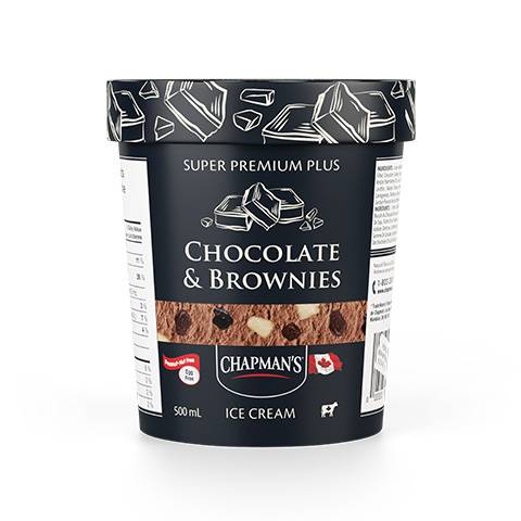 Chapman's Super Premium Plus Ice Cream, Chocolate-Brownies (500 ml)