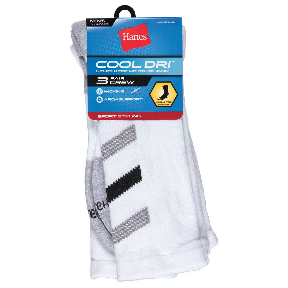 Hanes Cool Dri Crew Men's Socks (7.1 oz)