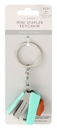 Mini Stapler Keychain Green