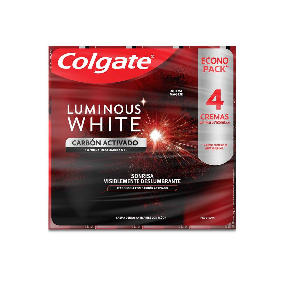 Colgate · Pasta dental luminous white carbón activado (500 g)