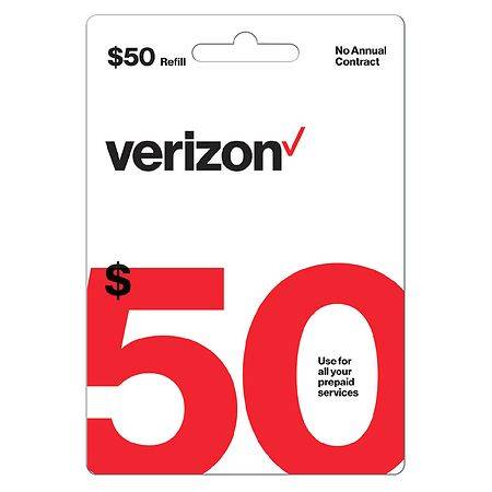 Verizon Prepaid Wireless Airtime Card 50