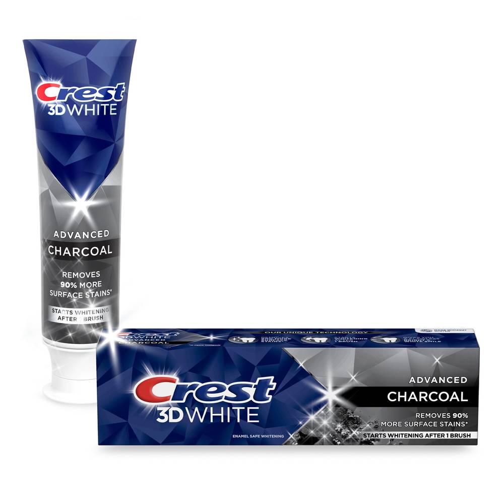 Crest 3D White Advanced Charcoal Teeth Whitening Toothpaste, 2.7 Oz