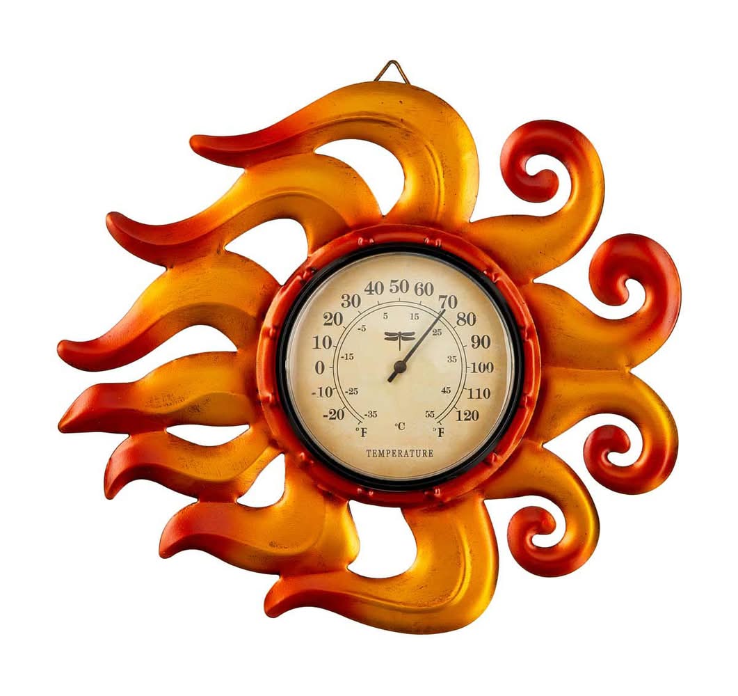 Sun Shaped Thermometer Wall Decor Assorted