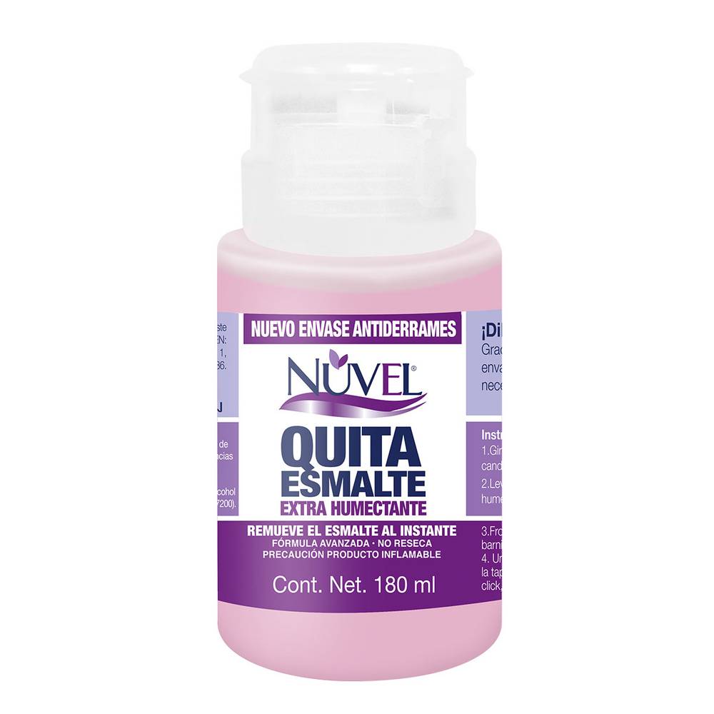 Nuvel · Quita esmalte extra humectante (180 ml)
