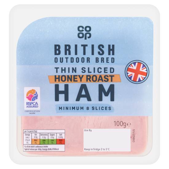 Co-Op British Outdoor Bred Thin Sliced Honey Roast Ham