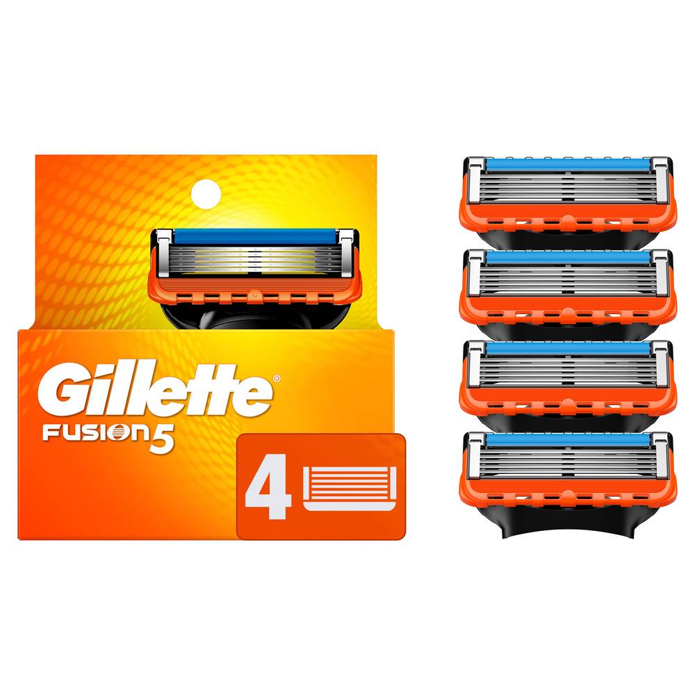 Gillette Fusion5 5-Blade Razor Blades Refills, 4 Ct