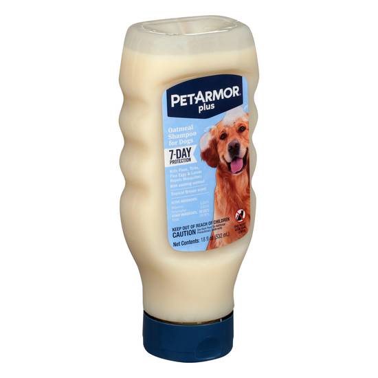 Petarmor Plus Oatmeal Shampoo For Dogs Tropical Breeze Scent