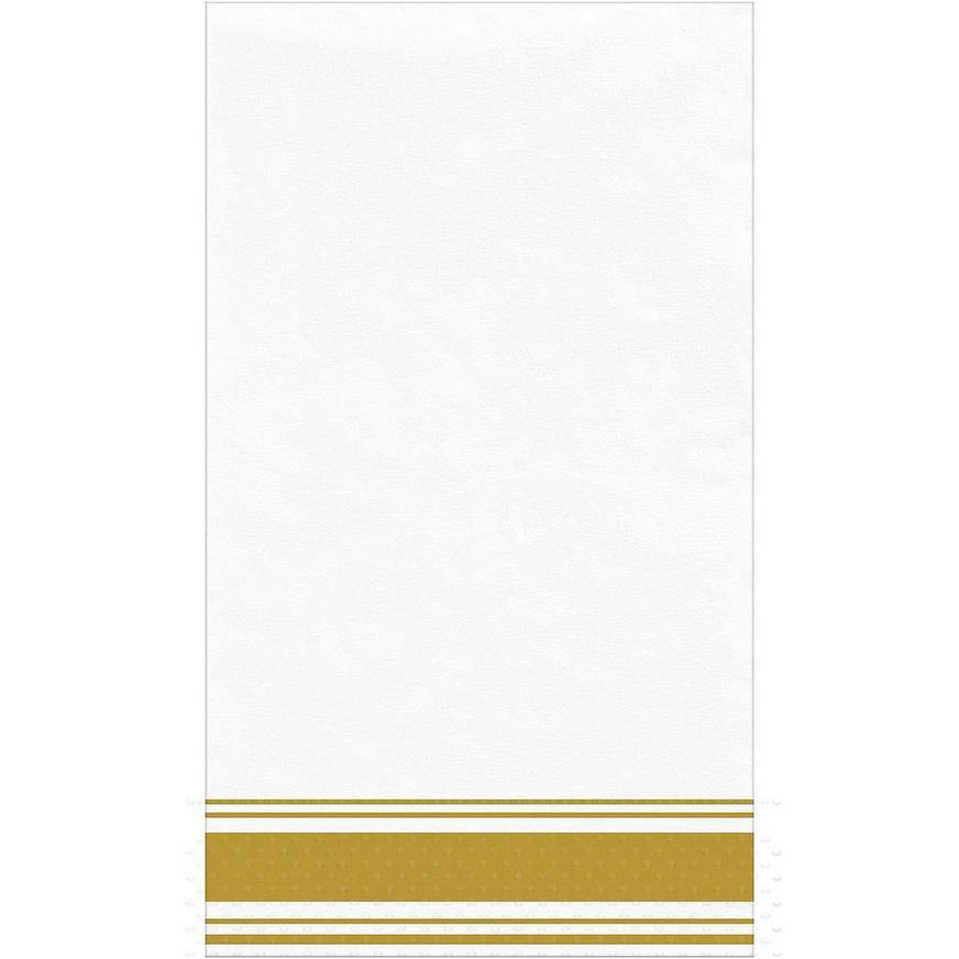 Party City Striped Border Premium Paper Buffet Napkins (gold)