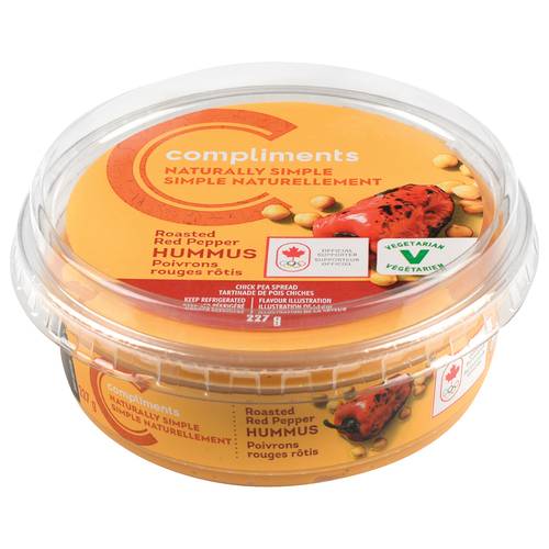 Compliments Naturally Simple Hummus  Roasted Red Pepper 227 g