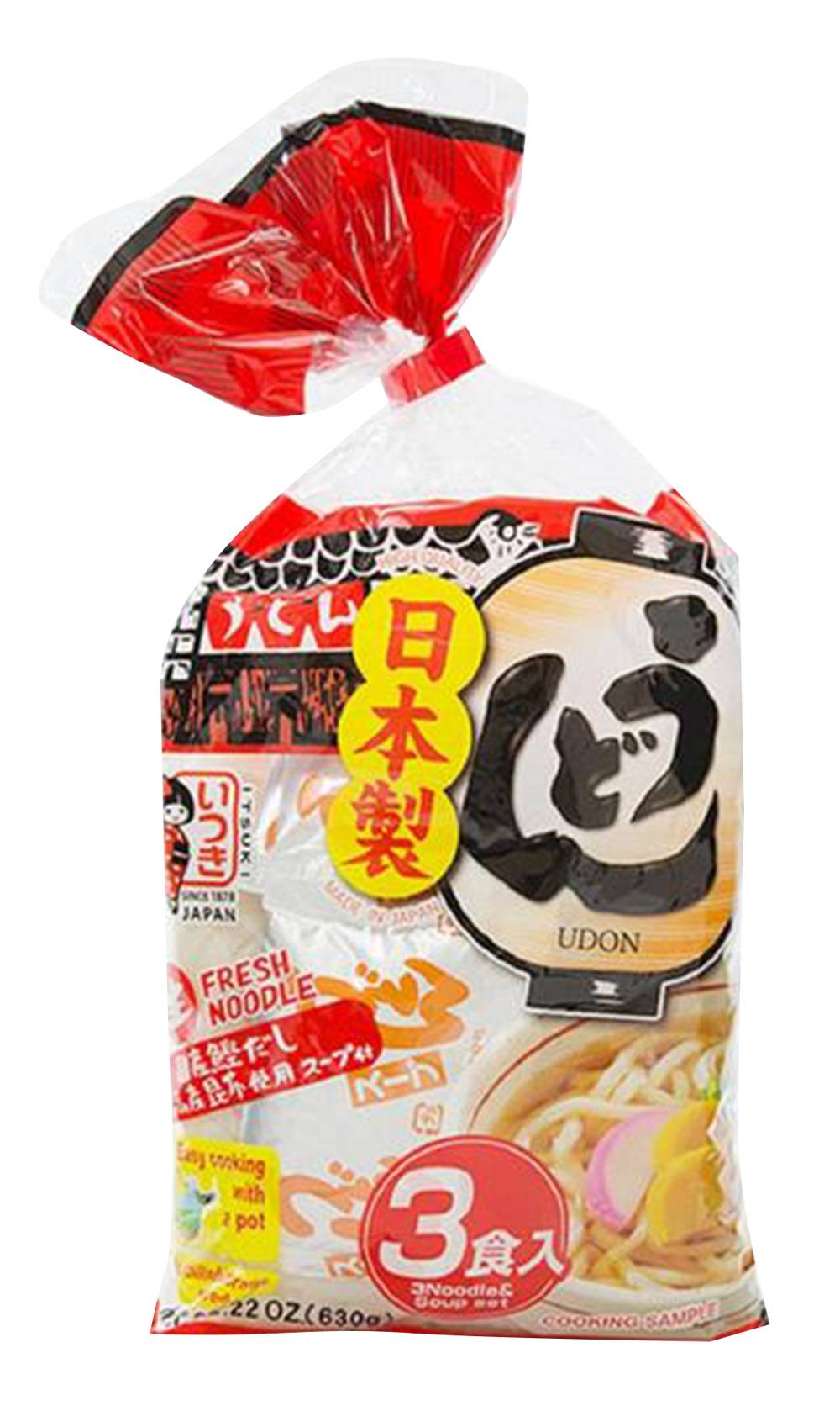Itsuki Fresh Udon Noodles With Soup Stock (627g)
