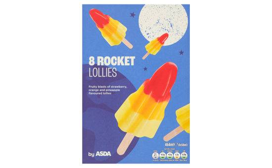 Asda Rocket Lollies 8 x 58ml (464ml)