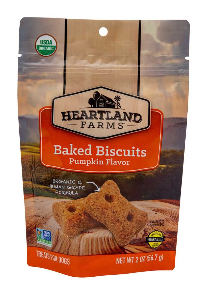 Heartland Farms Baked Biscuits Treats For Dogs, Pumpkin (2 oz)