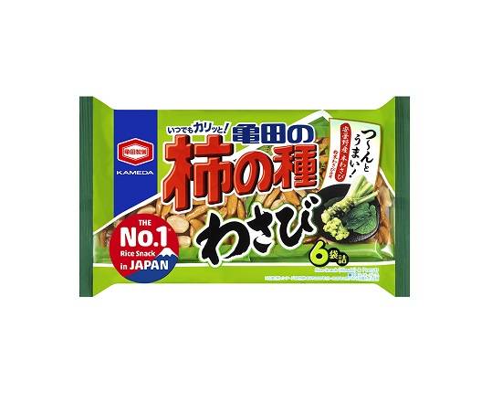 62365：亀田製菓 亀田の柿の種 わさび（6袋詰） 164G / Kameda No Kaki-No-Tane Wasabi