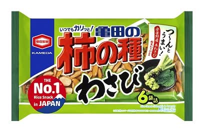 62365：亀田製菓 亀田の柿の種 わさび（6袋詰） 164G / Kameda No Kaki-No-Tane Wasabi