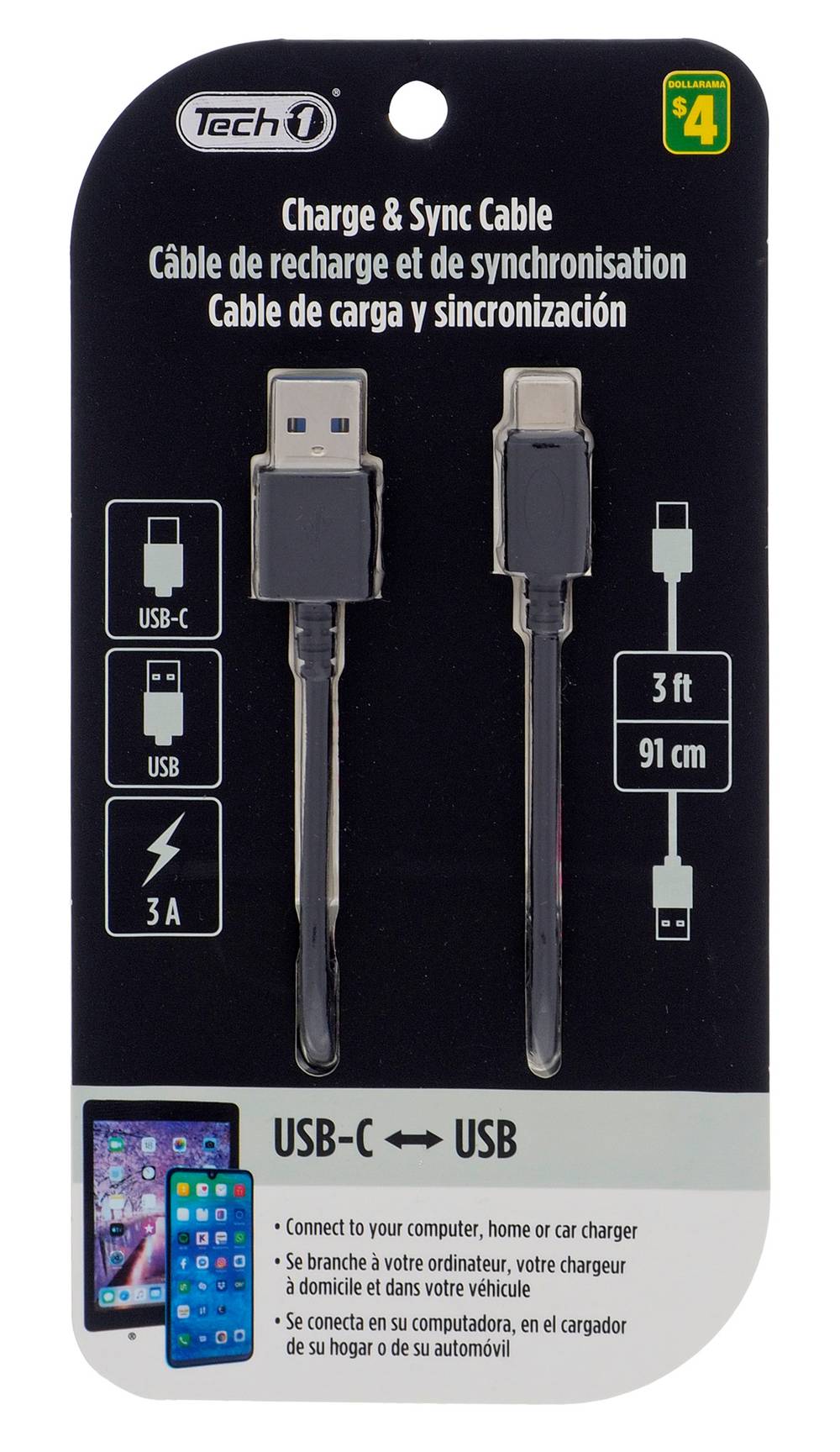 Usb To Type C Charge & Sync Cable