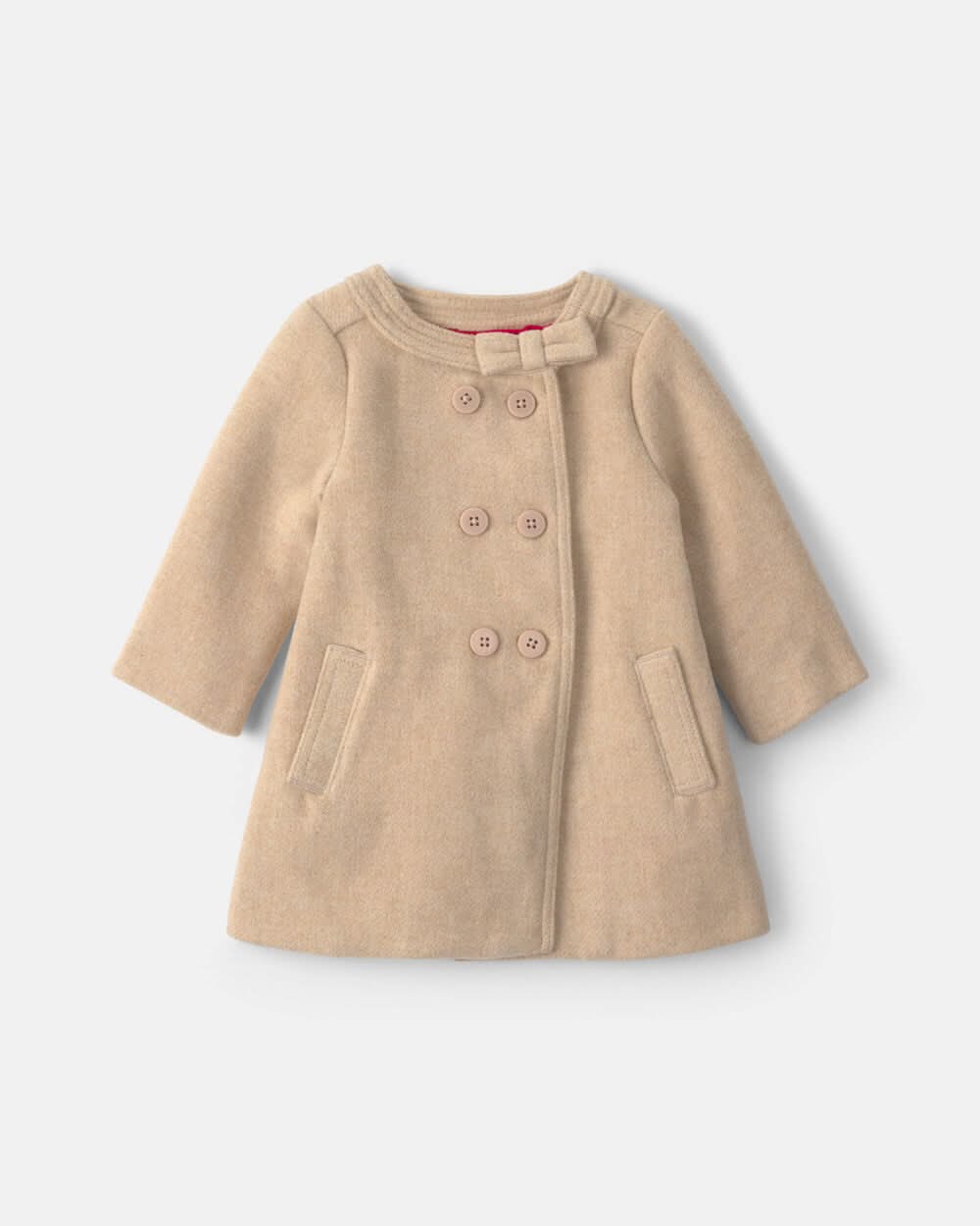 Baby Girl Bow Poplin Jacket - Brown - 18M
