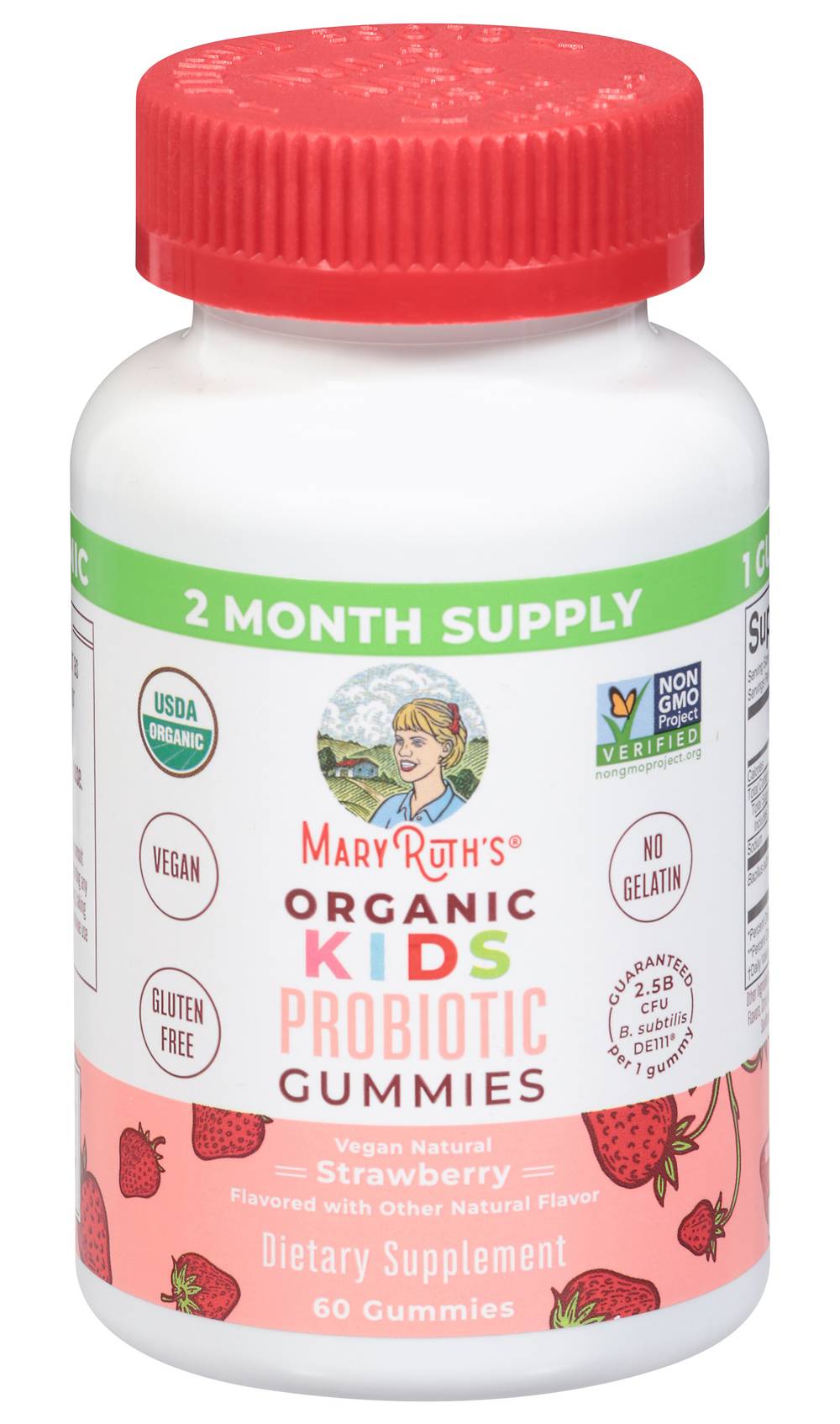 Mary Ruth's Organic Kids Probiotic Gummies, Strawberry (60 ct)