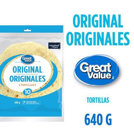 Tortillas originales 10" de Great Value