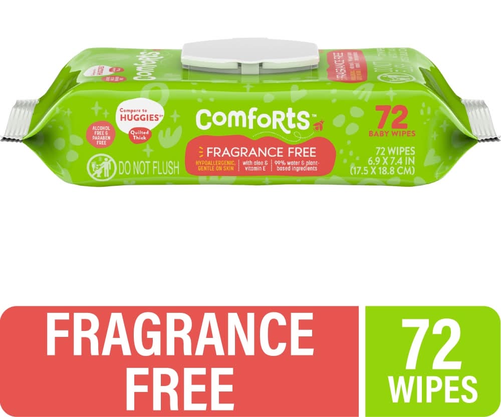 Comforts Fragrance Free Baby Wipes (72 ct)