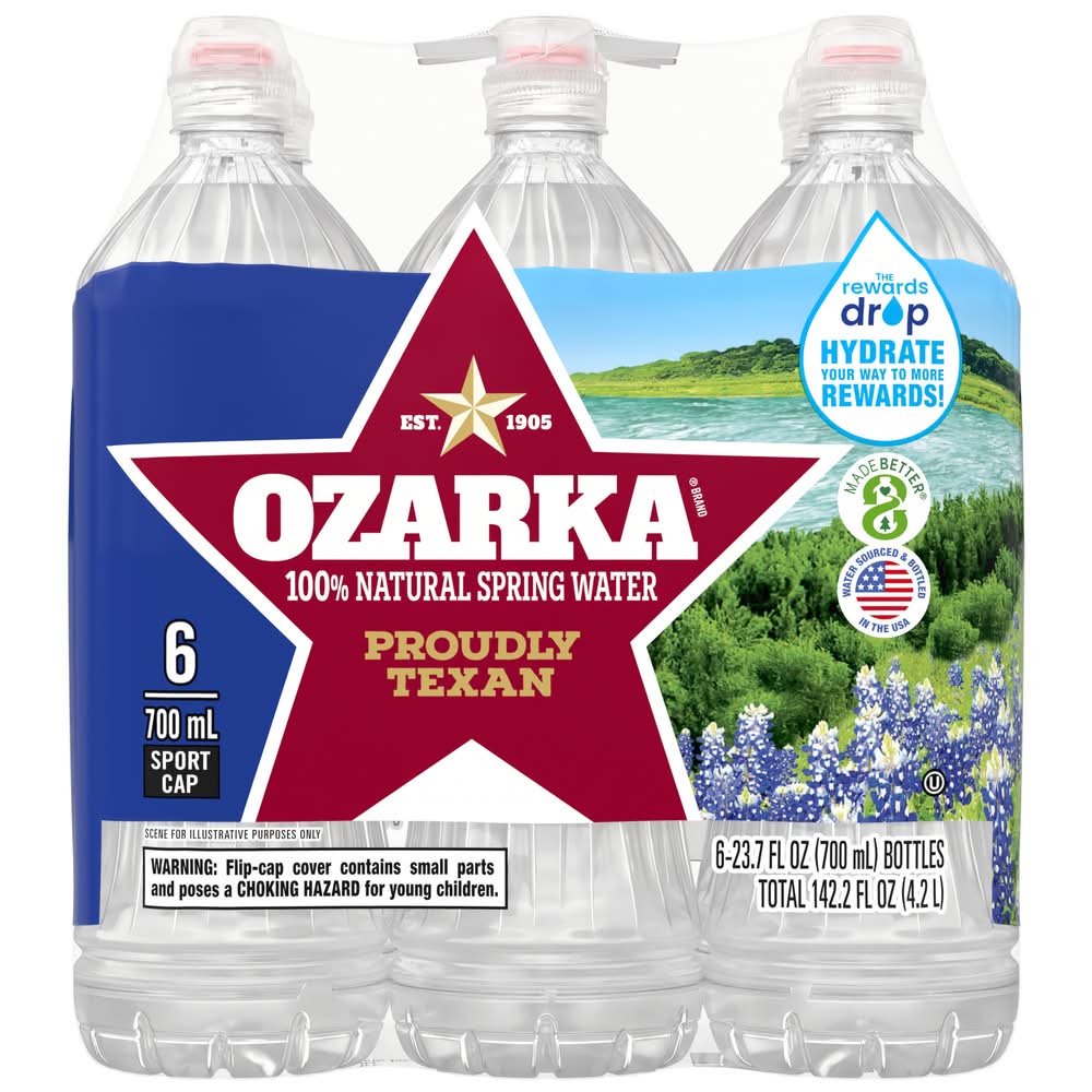 Ozarka 100% Natural Spring Water (6 x 23.7 fl oz)