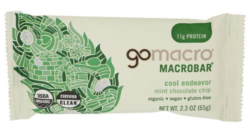 Gomacro Organic Cool Endeavor Mint Chocolate Chip Protein Bar