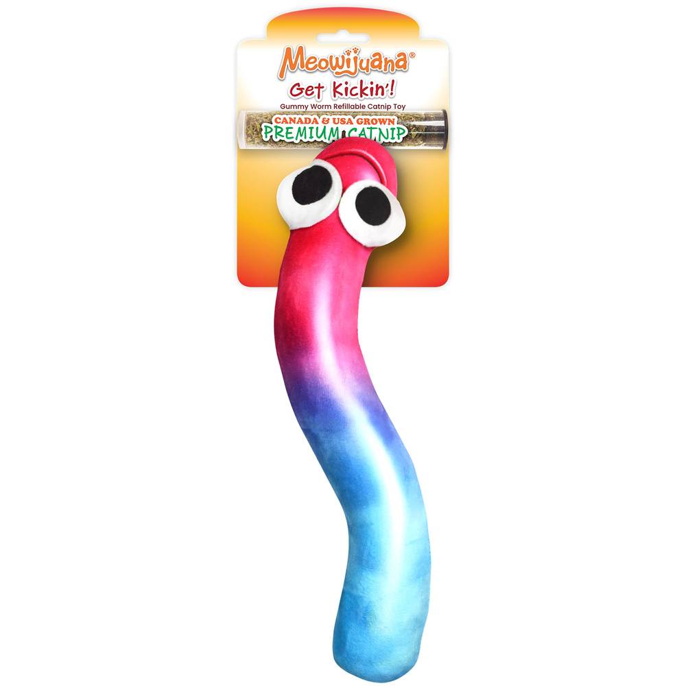 Plush Gummy Worm Cat Toy (Color: Multi Color)