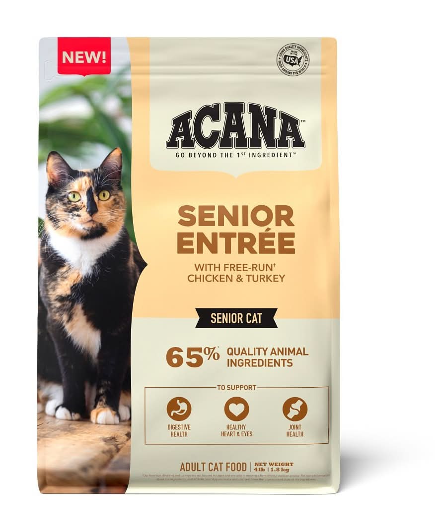ACANA SENIOR ENTRÉE ALIMENTO NATURAL PARA GATO SENIOR RECETA POLLO Y PAVO, 1.8 KG