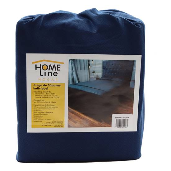 Home line  sábana individual azul obscuro (1 pieza)