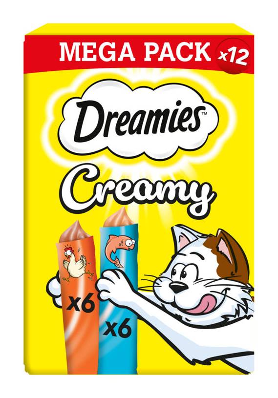 Dreamies Creamy Snack Treats With Chicken & Salmon For Cat & Kitten (12 pack)