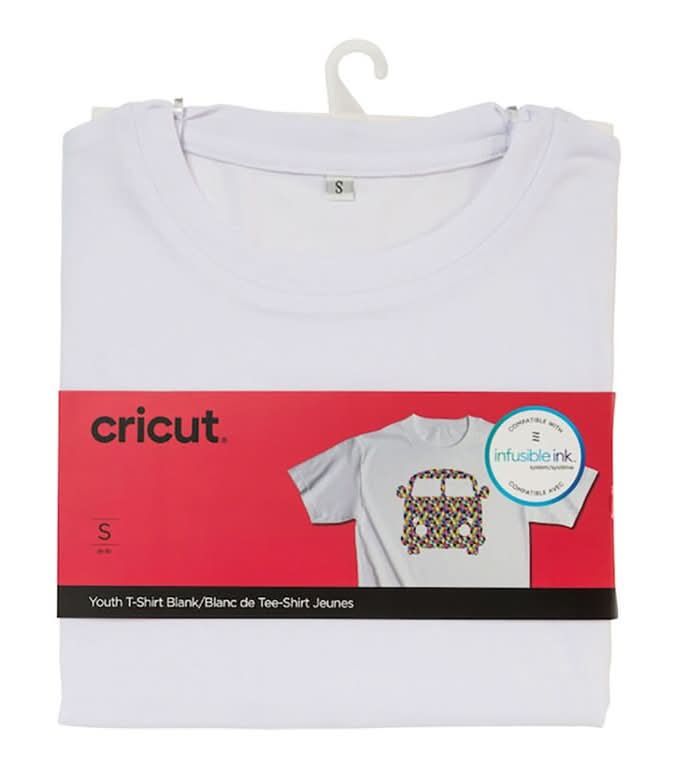 Cricut Youth Blank Crew Neck T-Shirt, S, White