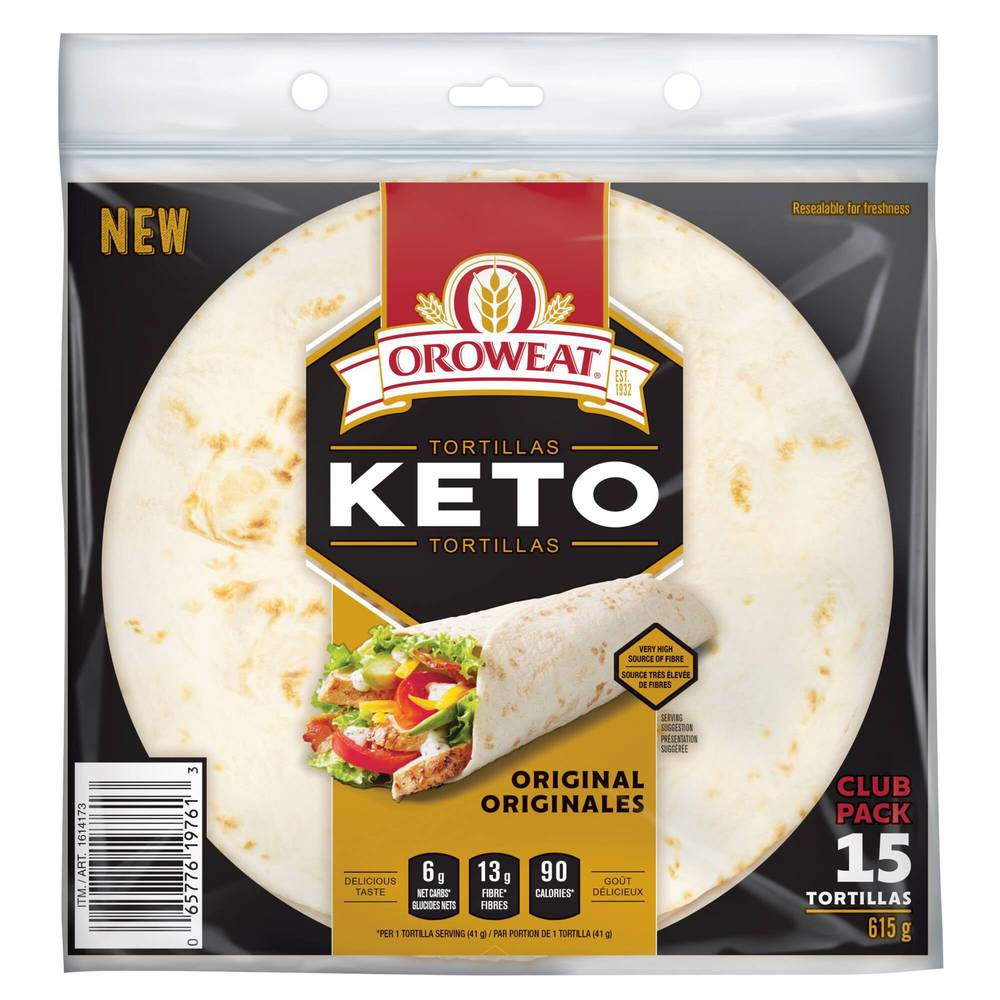 Oroweat Keto Original Tortillas, 615 G