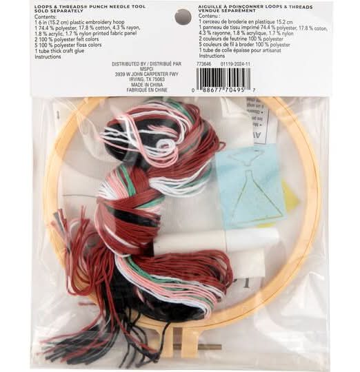 Loops & Threads Dog With Martini Punch Needle Kit With Hoop Delivery ...