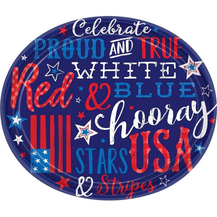 Patriotic Proud True Oval Plates 18ct