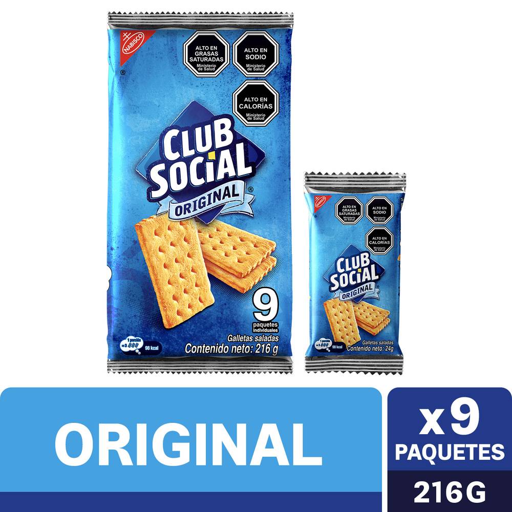 Club social pack galletas saladas (9 un)