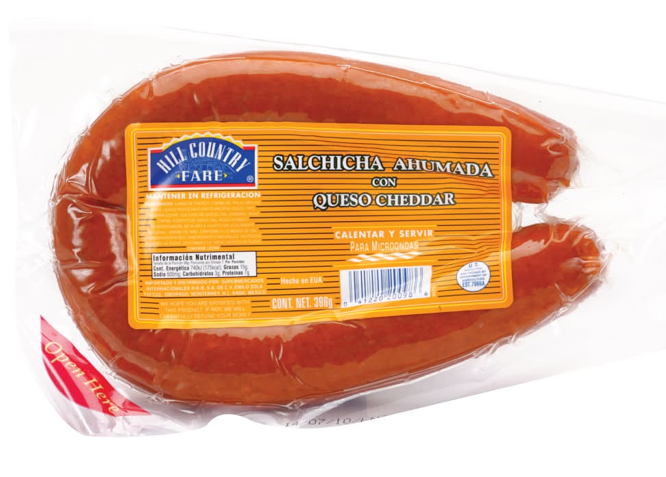 Hill Country Fare · Salchicha ahumada con queso cheddar (396 g)