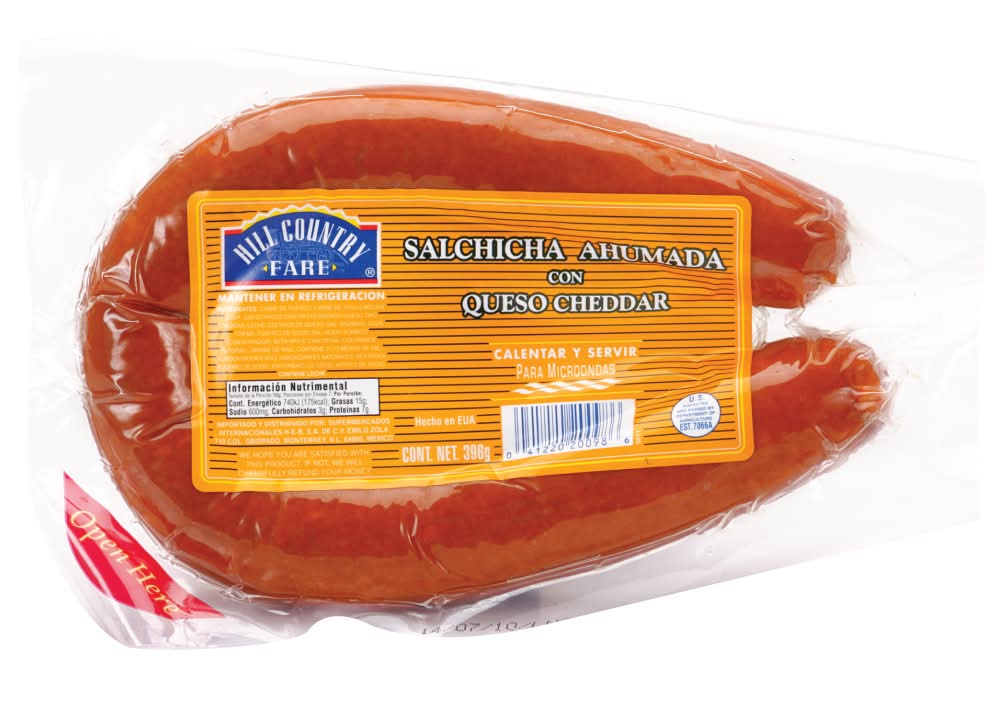 Hill Country Fare · Salchicha ahumada con queso cheddar (396 g)