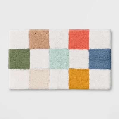 Pillowfort Checkered Kids' Bath Rug