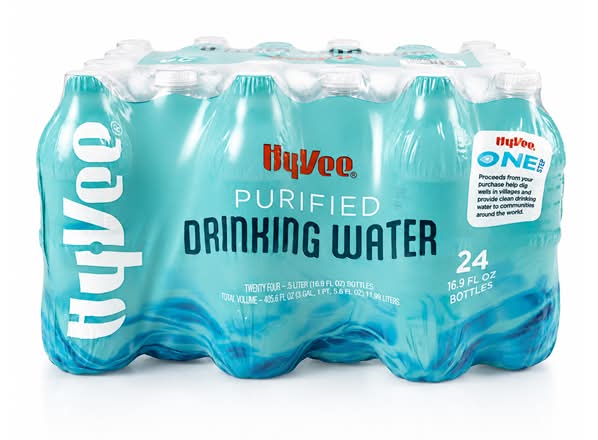 Hy-Vee One Step Purified Drinking Water (24 x 16.9 fl oz)