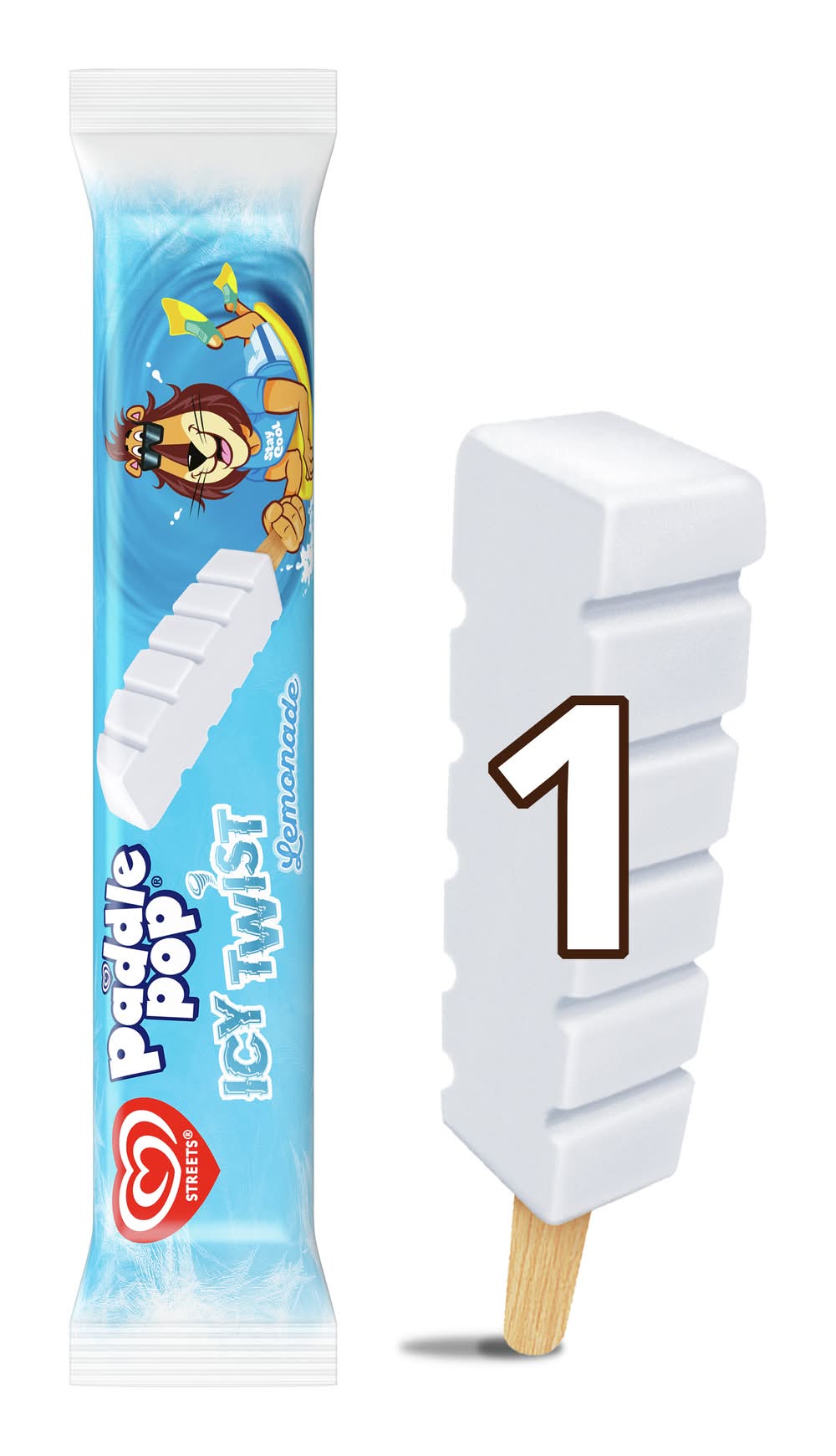 Paddle Pop Water Ice Refreshment Icy Twist Lemonade No Artificial Colours or Flavours (75mL)