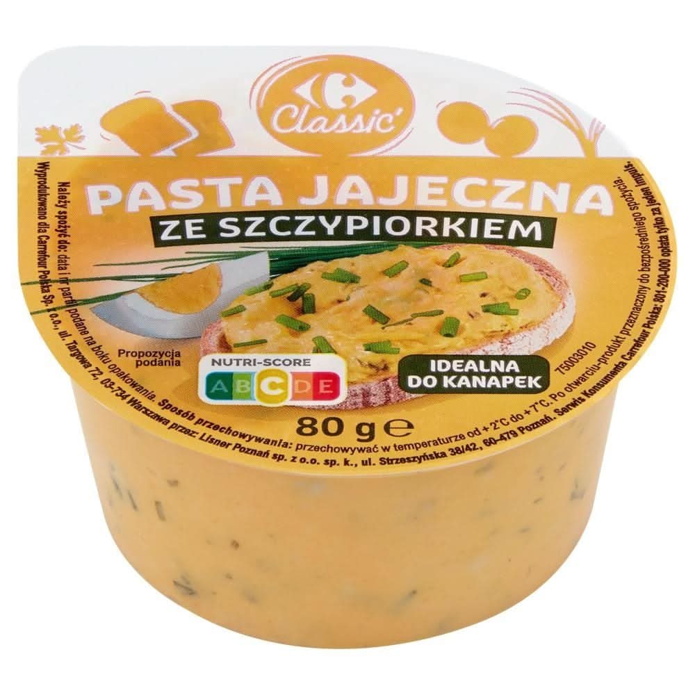 Carrefour Classic Pasta jajeczna ze szczypiorkiem 80 g