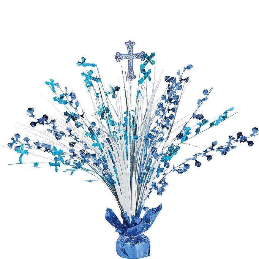 Blue First Communion Spray Centerpiece