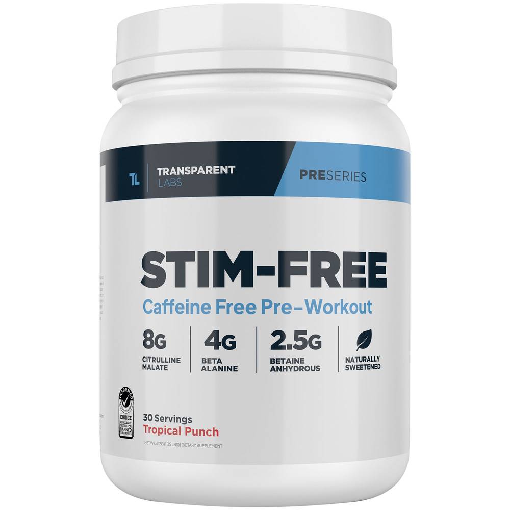 Transparent Labs Stim-Free Pre-Workout (tropical punch)