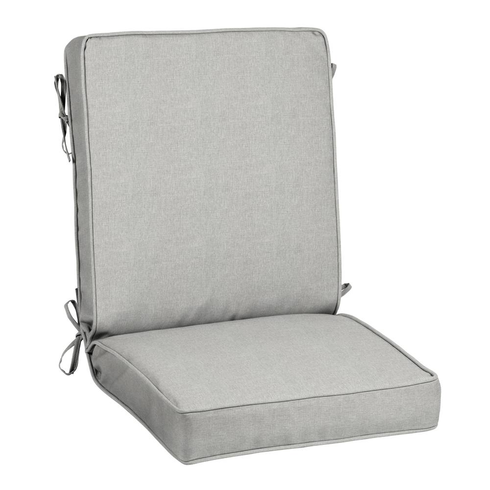 allen + roth with STAINMASTER Stainmaster 20-in x 20-in Grey Madera Linen High Back Patio Chair Cushion | XQ02C01B-9C8